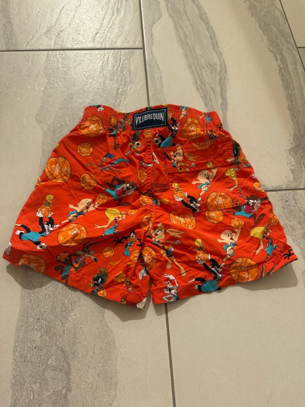 Vilebrequin Orange Cartoon Basketball Swim Shorts - Picture 2 of 3